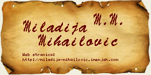 Miladija Mihailović vizit kartica